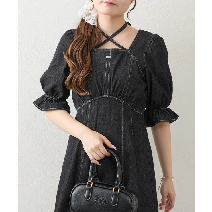 【丈の長さを選べる】ホルター付ウエストマークワンピース | NICE CLAUP / OLIVE des OLIVE　OUTLET | 詳細画像23 