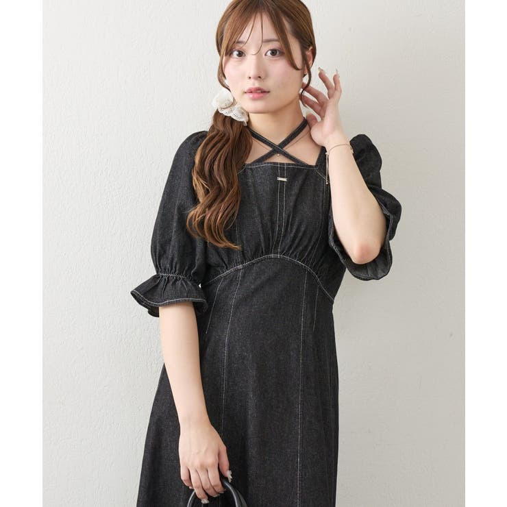 【丈の長さを選べる】ホルター付ウエストマークワンピース | NICE CLAUP / OLIVE des OLIVE　OUTLET | 詳細画像24 