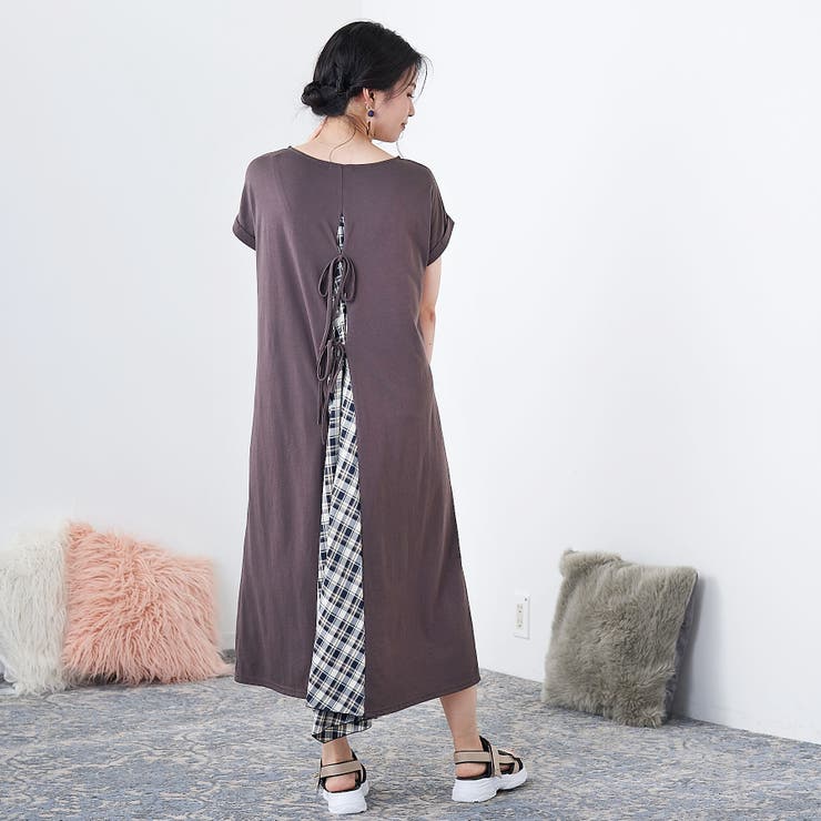 バック チェック切り替えワンピース 品番 Olow Olive Des Olive Outlet オリーブデオリーブ アウトレット のレディースファッション通販 Shoplist ショップリスト