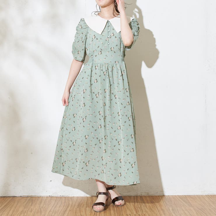 花柄白衿パワショルワンピース 品番 Olow Olive Des Olive Outlet オリーブデオリーブアウトレット のレディースファッション通販 Shoplist ショップリスト