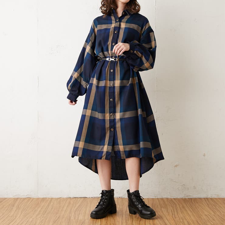 ｂｉgチェック袖バルーンシャツワンピース 品番 Olow Olive Des Olive Outlet オリーブデオリーブアウトレット のレディースファッション通販 Shoplist ショップリスト