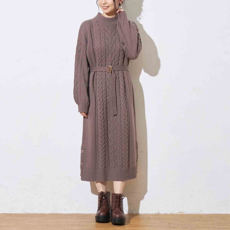 ケーブルニットワンピース共ベルト付 品番 Olow Olive Des Olive Outlet オリーブデオリーブ アウトレット のレディースファッション通販 Shoplist ショップリスト