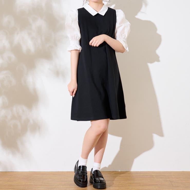 裏毛 袖布帛衿付きワンピース 品番 Olow Olive Des Olive Outlet オリーブデオリーブ アウトレット のレディースファッション通販 Shoplist ショップリスト