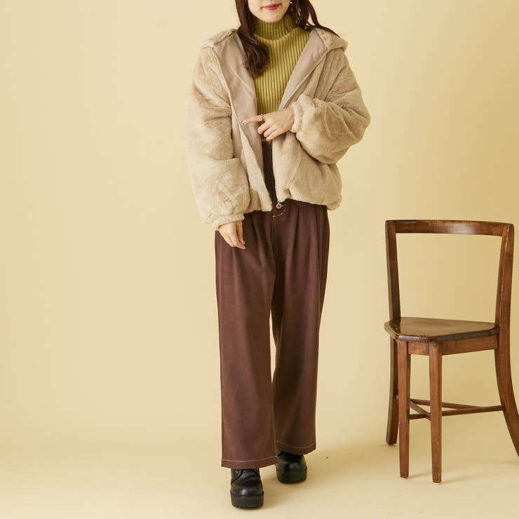 フェークラビットファーパーカーブルゾン[品番：OLOW0008602]｜OLIVE