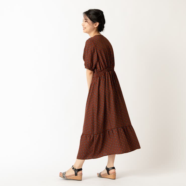 ティアード小紋柄前ボタンワンピース 品番 Olow Olive Des Olive Outlet オリーブデオリーブアウトレット のレディースファッション通販 Shoplist ショップリスト