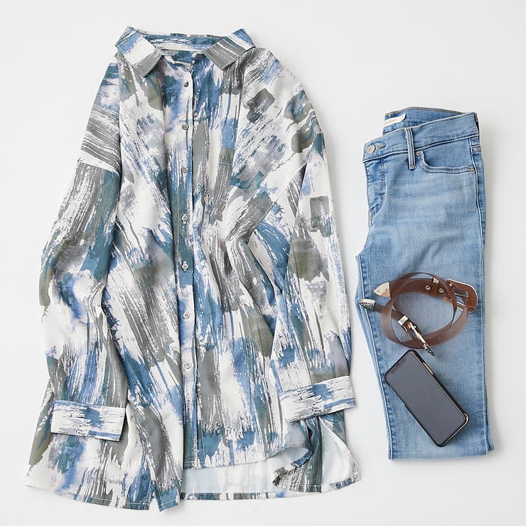 ペイントアートデジタルプリントシャツ 品番 Nclw Nice Claup Outlet ナイスクラップアウトレット のレディースファッション通販 Shoplist ショップリスト