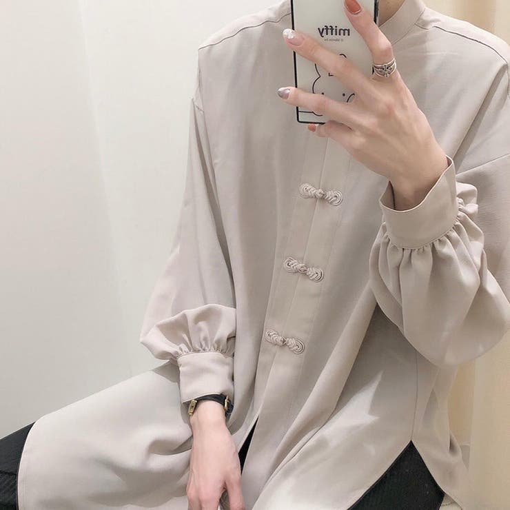 チャイナ釦バンドカラーシャツ 品番 Nclw Nice Claup Outlet ナイスクラップアウトレット のレディースファッション通販 Shoplist ショップリスト