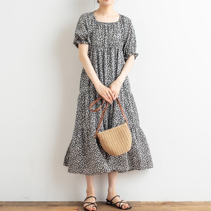 花柄ティアードワンピ 品番 Nclw Nice Claup Outlet ナイスクラップ アウトレット のレディースファッション通販 Shoplist ショップリスト