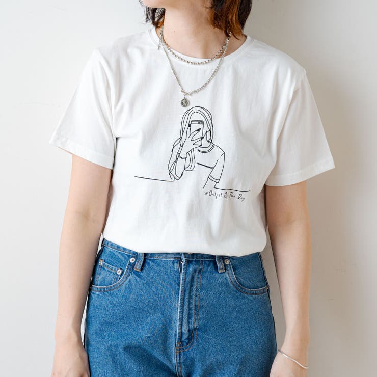 線画女の子t 品番 Nclw Nice Claup Outlet ナイスクラップアウトレット のレディースファッション通販 Shoplist ショップリスト