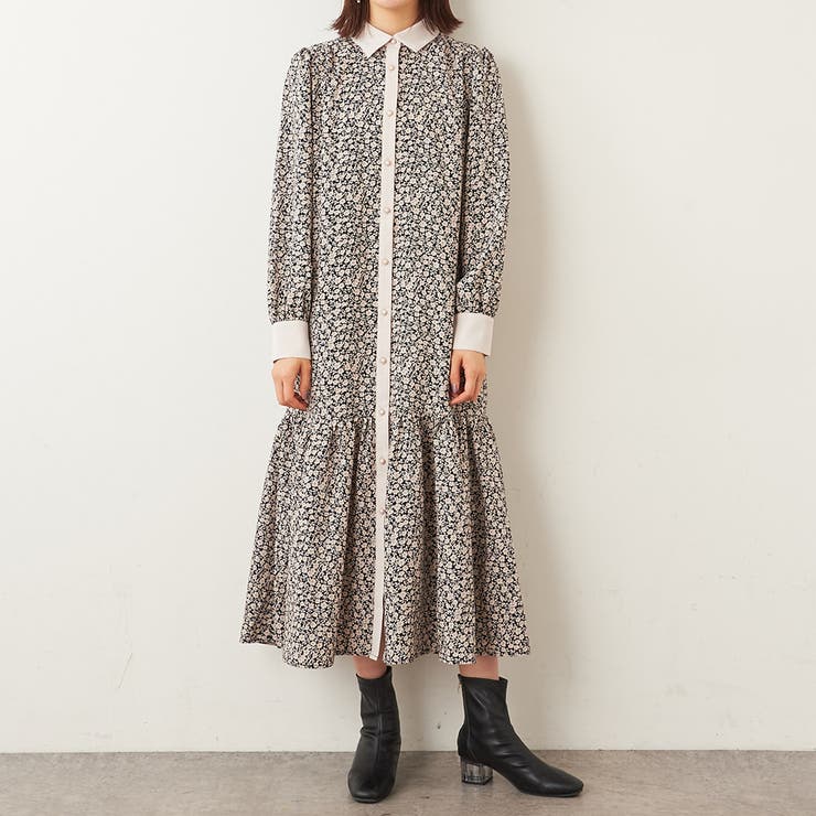 花柄パイピングワンピース 品番 Nclw Nice Claup Outlet ナイスクラップ アウトレット のレディースファッション通販 Shoplist ショップリスト