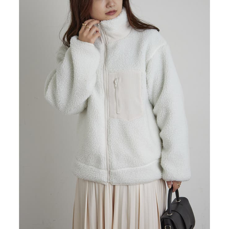 エステルボアスタンドジャケット[品番：NCLW0008352]｜NICE CLAUP