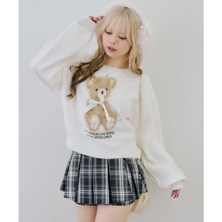 フェザークマさんニット[品番：OLOW0019758]｜RMAF NICE CLAUP / OLIVE