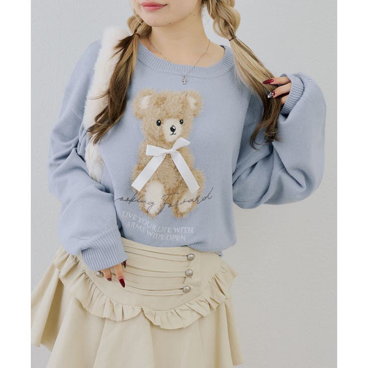 サックス | フェザークマさんニット | RMAF　NICE CLAUP / OLIVE des OLIVE