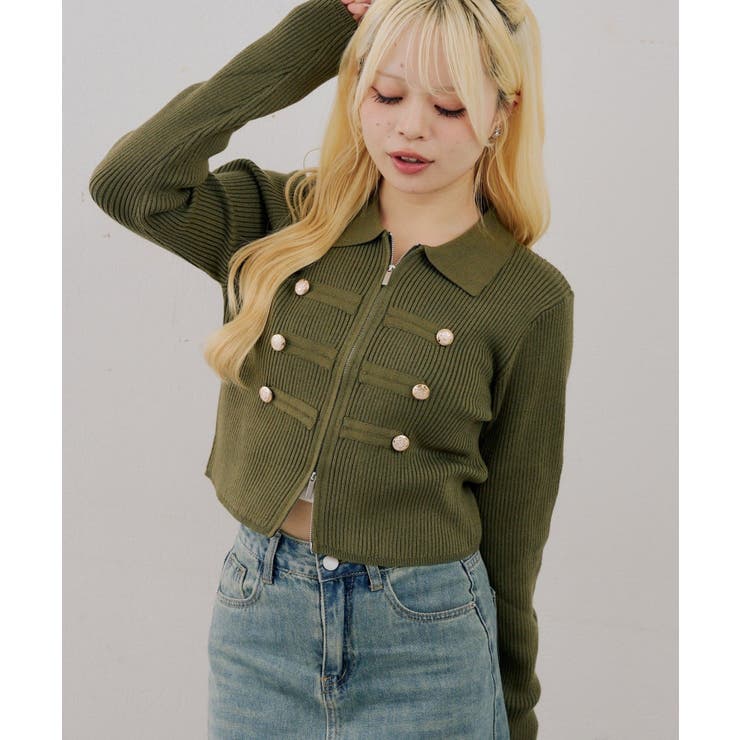 ナポレオン風ダブルジップニット | RMAF　NICE CLAUP / OLIVE des OLIVE | 詳細画像11 