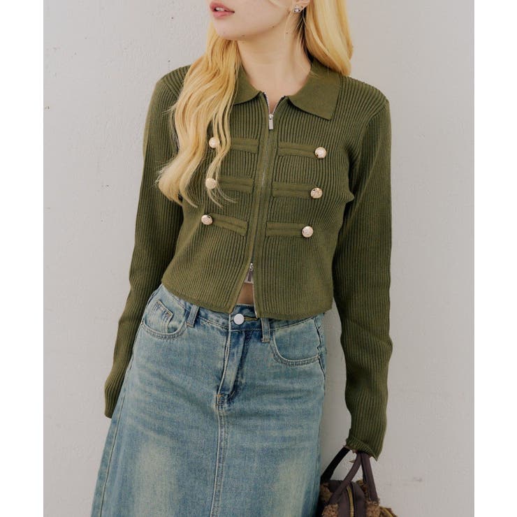 ナポレオン風ダブルジップニット | RMAF　NICE CLAUP / OLIVE des OLIVE | 詳細画像12 