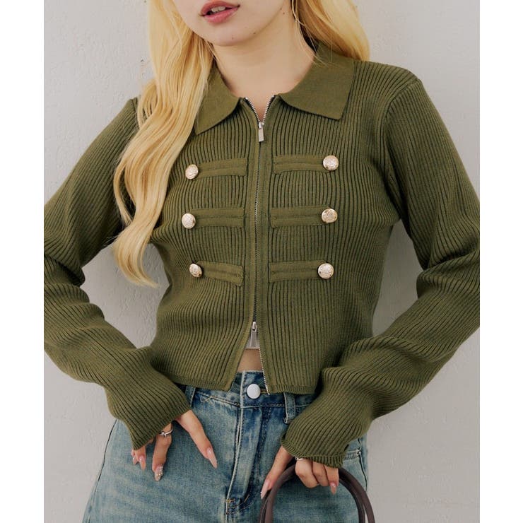 ナポレオン風ダブルジップニット | RMAF　NICE CLAUP / OLIVE des OLIVE | 詳細画像13 