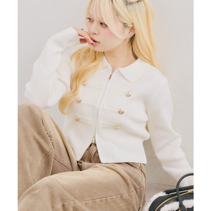 ナポレオン風ダブルジップニット | RMAF　NICE CLAUP / OLIVE des OLIVE | 詳細画像21 