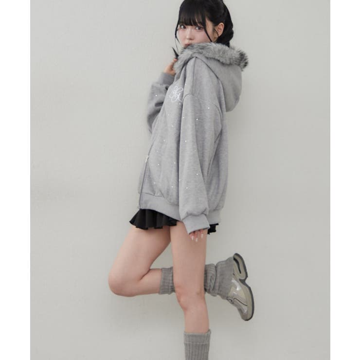 【5色展開】ラインストーンビッグファーパーカー | RMAF　NICE CLAUP / OLIVE des OLIVE | 詳細画像7 