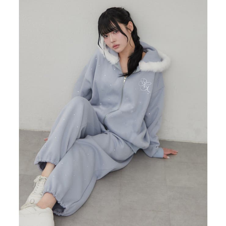【5色展開】ラインストーンビッグファーパーカー | RMAF　NICE CLAUP / OLIVE des OLIVE | 詳細画像9 