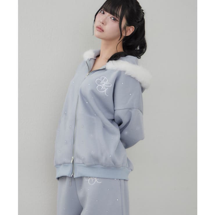 【5色展開】ラインストーンビッグファーパーカー | RMAF　NICE CLAUP / OLIVE des OLIVE | 詳細画像10 