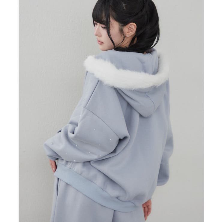 【5色展開】ラインストーンビッグファーパーカー | RMAF　NICE CLAUP / OLIVE des OLIVE | 詳細画像13 