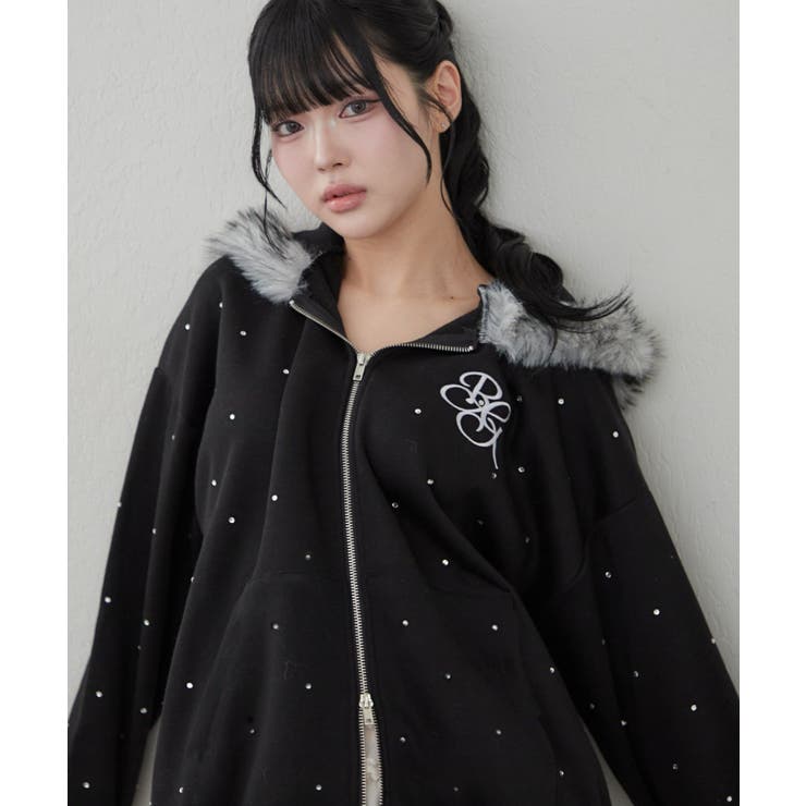 【5色展開】ラインストーンビッグファーパーカー | RMAF　NICE CLAUP / OLIVE des OLIVE | 詳細画像17 