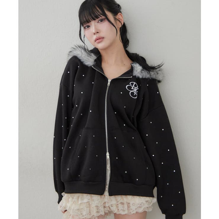【5色展開】ラインストーンビッグファーパーカー | RMAF　NICE CLAUP / OLIVE des OLIVE | 詳細画像18 