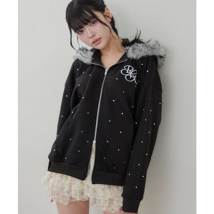 【5色展開】ラインストーンビッグファーパーカー | RMAF　NICE CLAUP / OLIVE des OLIVE | 詳細画像19 