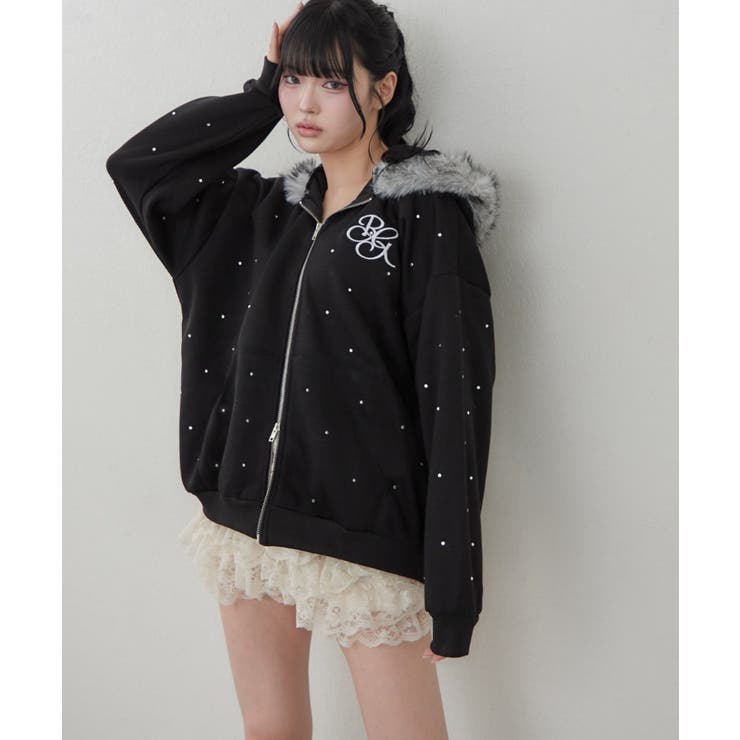【5色展開】ラインストーンビッグファーパーカー | RMAF　NICE CLAUP / OLIVE des OLIVE | 詳細画像22 