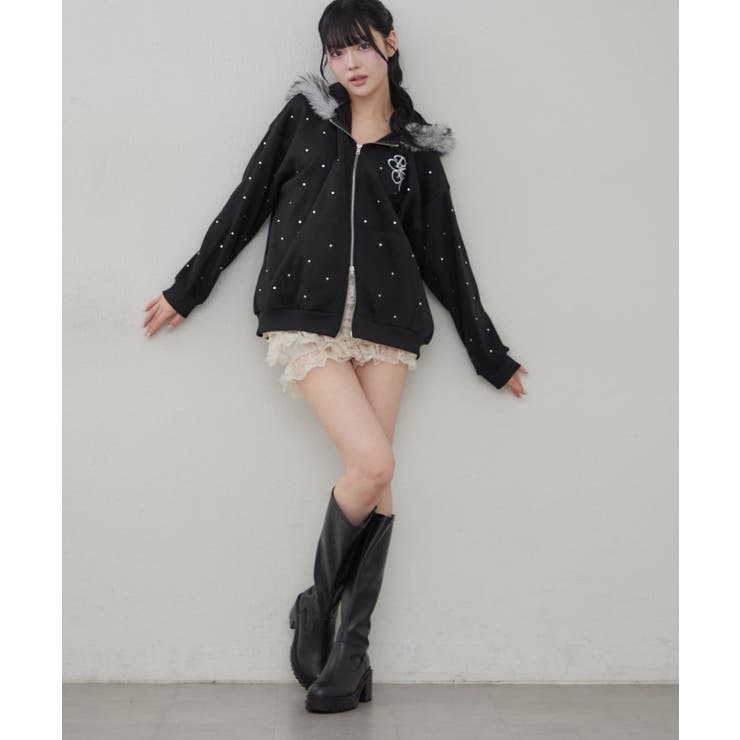 【5色展開】ラインストーンビッグファーパーカー | RMAF　NICE CLAUP / OLIVE des OLIVE | 詳細画像25 