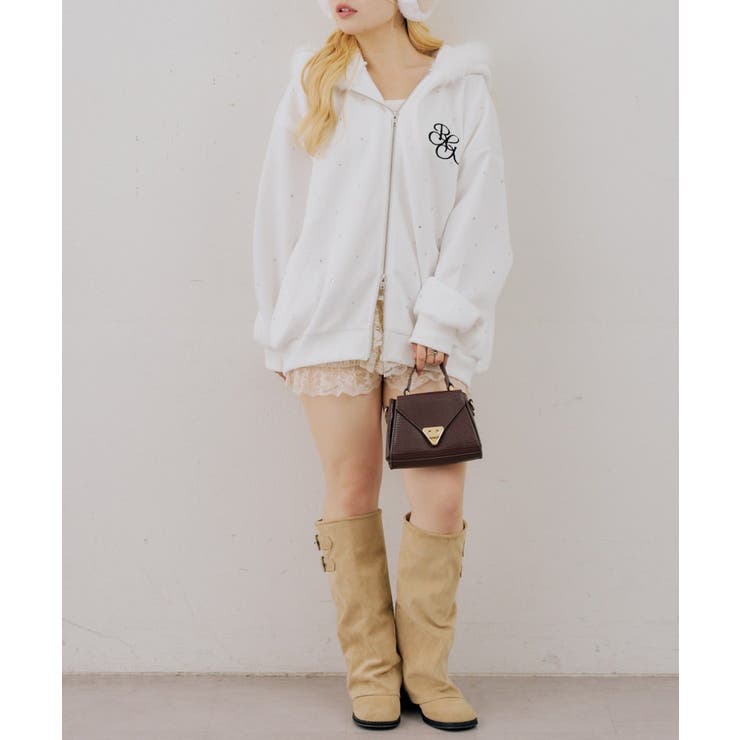 【5色展開】ラインストーンビッグファーパーカー | RMAF　NICE CLAUP / OLIVE des OLIVE | 詳細画像31 