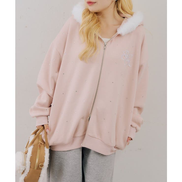 【5色展開】ラインストーンビッグファーパーカー | RMAF　NICE CLAUP / OLIVE des OLIVE | 詳細画像35 