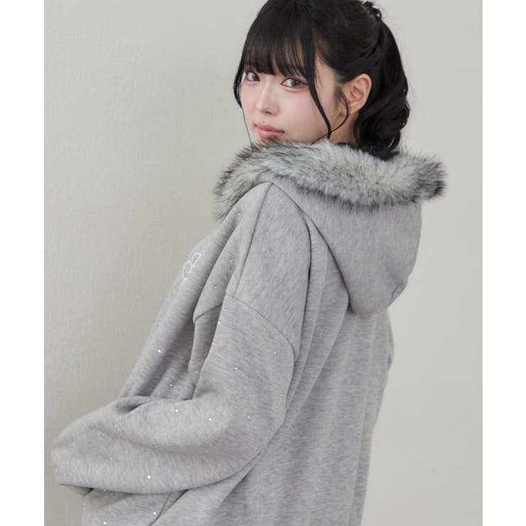 【5色展開】ラインストーンビッグファーパーカー | RMAF　NICE CLAUP / OLIVE des OLIVE | 詳細画像4 