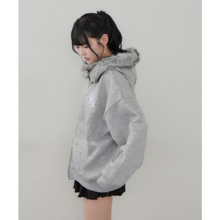 【5色展開】ラインストーンビッグファーパーカー | RMAF　NICE CLAUP / OLIVE des OLIVE | 詳細画像5 