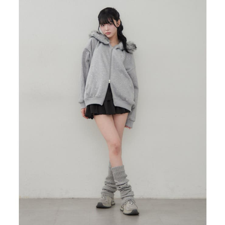 【5色展開】ラインストーンビッグファーパーカー | RMAF　NICE CLAUP / OLIVE des OLIVE | 詳細画像6 
