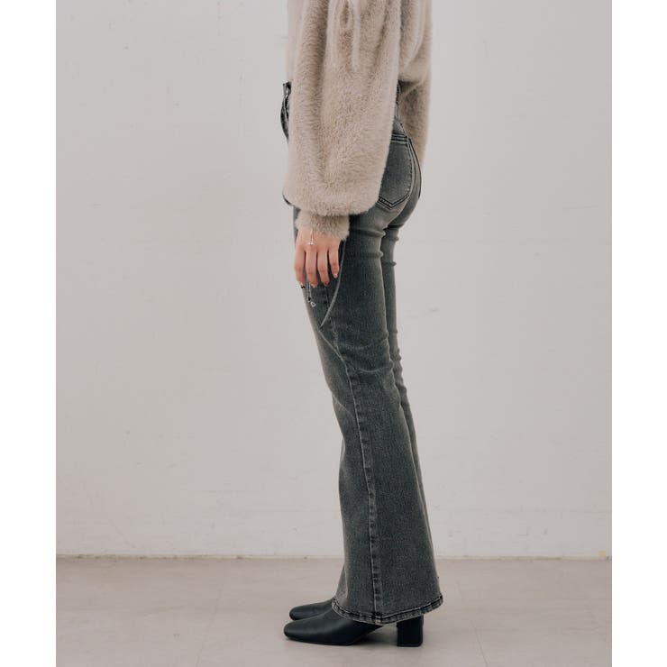 【S/Mサイズ展開】サイドレースアップフレアデニムパンツ | RMAF　NICE CLAUP / OLIVE des OLIVE | 詳細画像18 