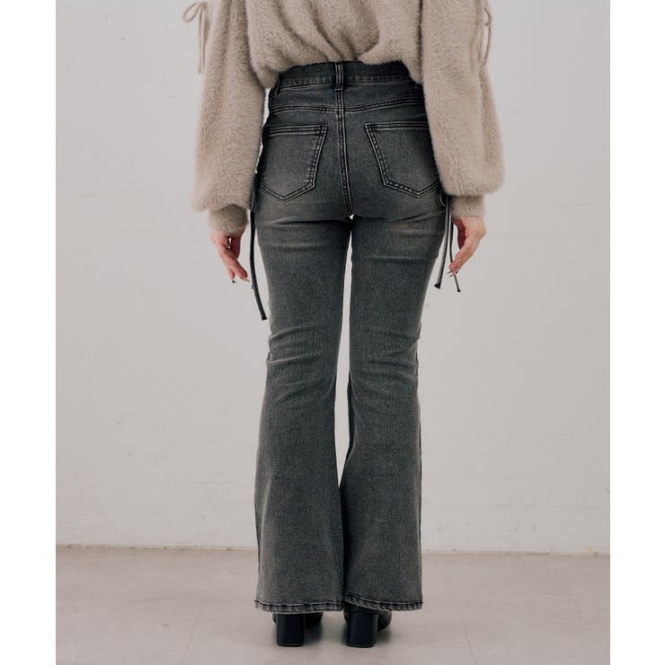【S/Mサイズ展開】サイドレースアップフレアデニムパンツ | RMAF　NICE CLAUP / OLIVE des OLIVE | 詳細画像19 