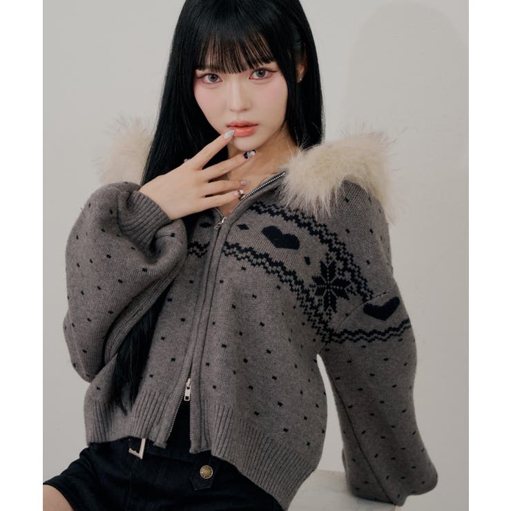 ハートノルディックファーパーカー | RMAF　NICE CLAUP / OLIVE des OLIVE | 詳細画像3 