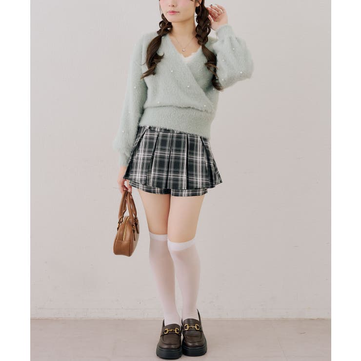 パール付フェザーカシュクールニット | RMAF　NICE CLAUP / OLIVE des OLIVE | 詳細画像31 