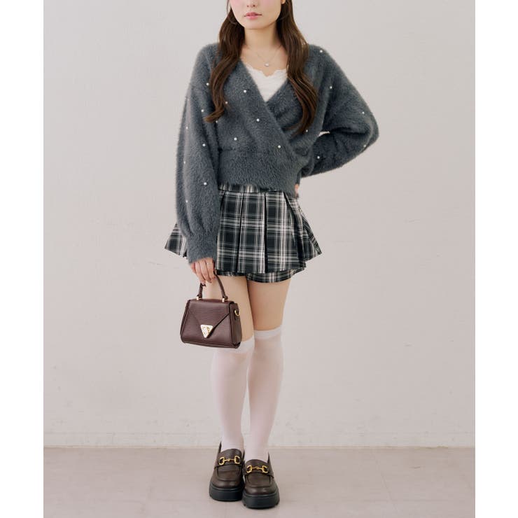 パール付フェザーカシュクールニット | RMAF　NICE CLAUP / OLIVE des OLIVE | 詳細画像6 