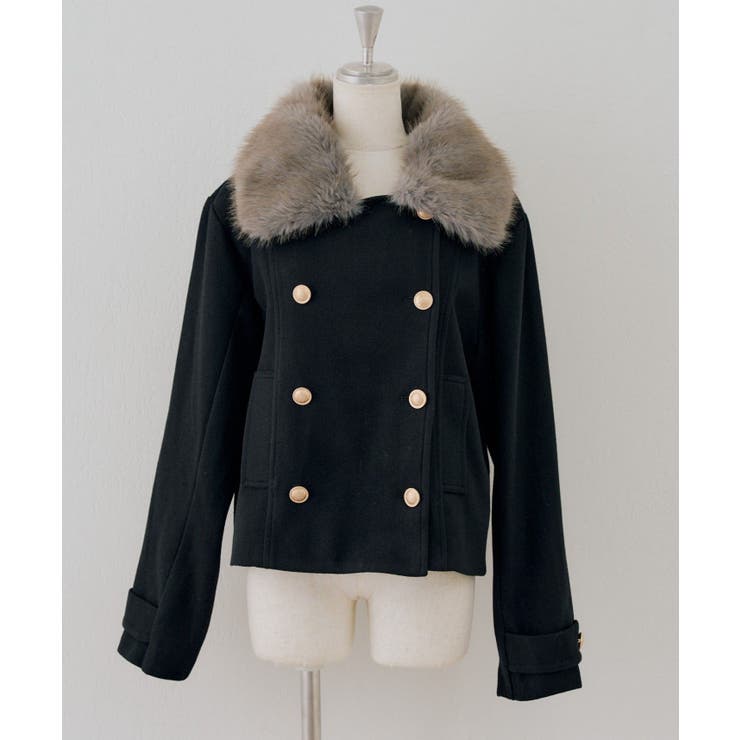 ブラック | 衿ファーPコート | RMAF　NICE CLAUP / OLIVE des OLIVE