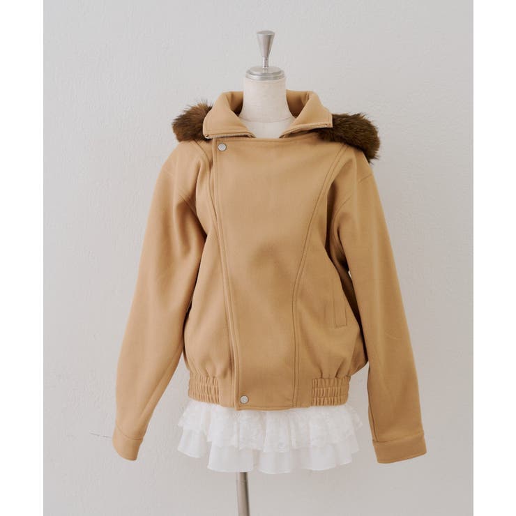 ファーフード付ライダース風ジャケット | RMAF　NICE CLAUP / OLIVE des OLIVE | 詳細画像11 
