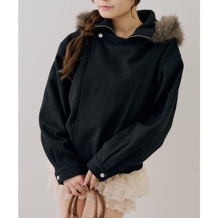 ファーフード付ライダース風ジャケット | RMAF　NICE CLAUP / OLIVE des OLIVE | 詳細画像13 