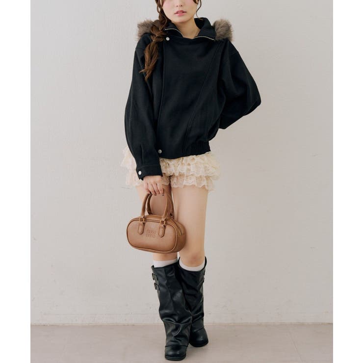 ファーフード付ライダース風ジャケット | RMAF　NICE CLAUP / OLIVE des OLIVE | 詳細画像16 
