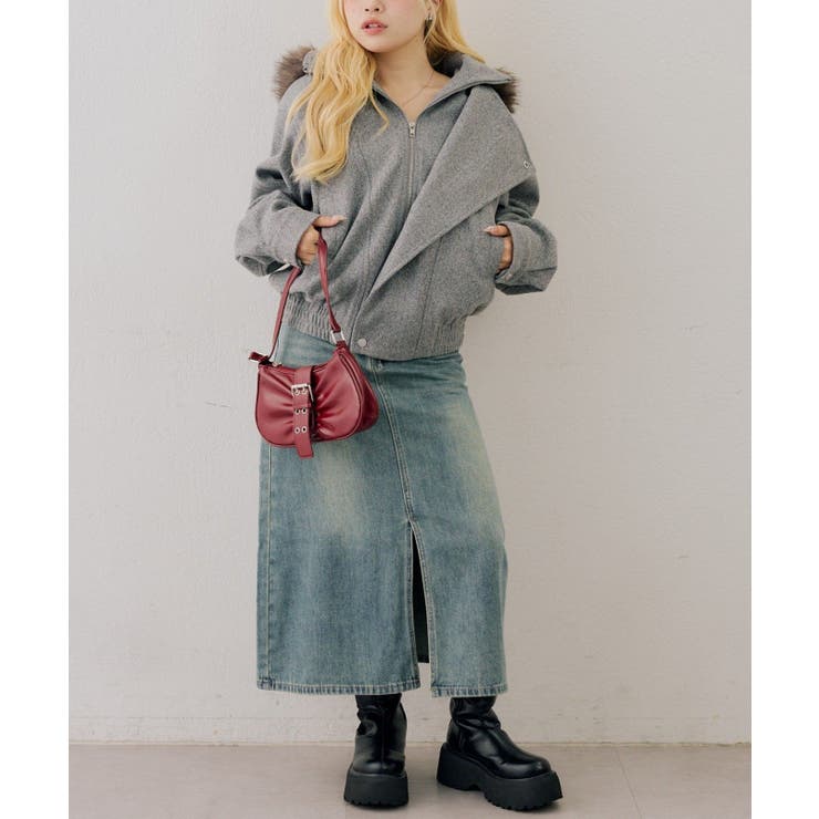 ファーフード付ライダース風ジャケット | RMAF　NICE CLAUP / OLIVE des OLIVE | 詳細画像25 