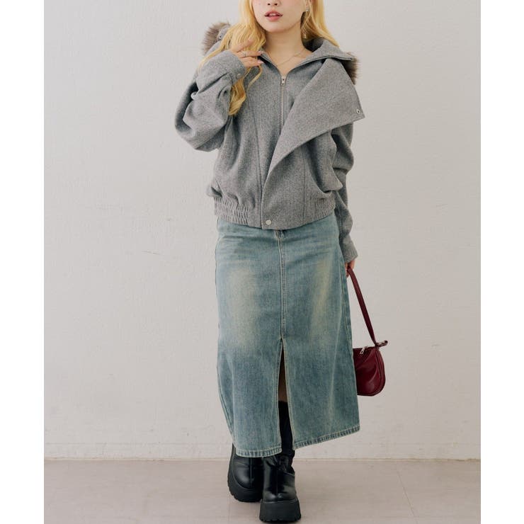 ファーフード付ライダース風ジャケット | RMAF　NICE CLAUP / OLIVE des OLIVE | 詳細画像27 