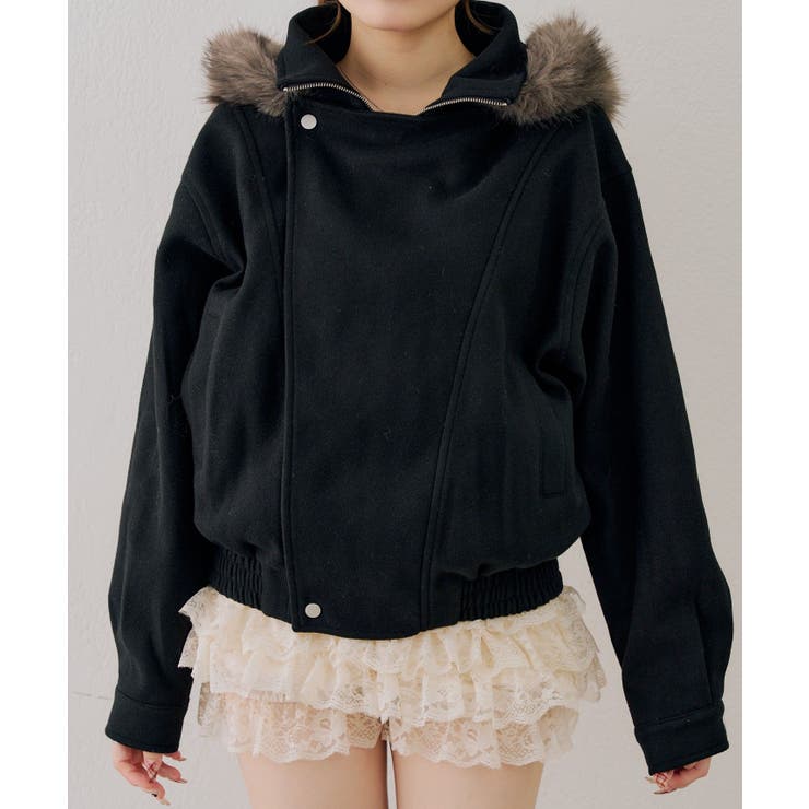 ファーフード付ライダース風ジャケット | RMAF　NICE CLAUP / OLIVE des OLIVE | 詳細画像31 