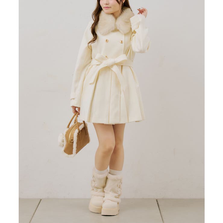 衿ファープリーツ女の子コート | RMAF　NICE CLAUP / OLIVE des OLIVE | 詳細画像15 