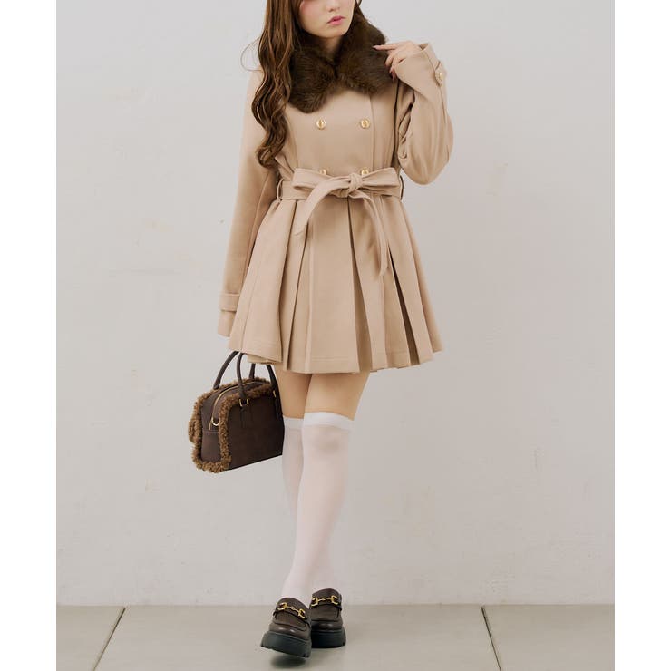 衿ファープリーツ女の子コート | RMAF　NICE CLAUP / OLIVE des OLIVE | 詳細画像5 