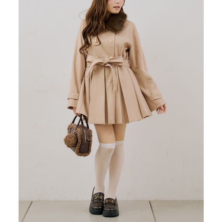 衿ファープリーツ女の子コート | RMAF　NICE CLAUP / OLIVE des OLIVE | 詳細画像6 